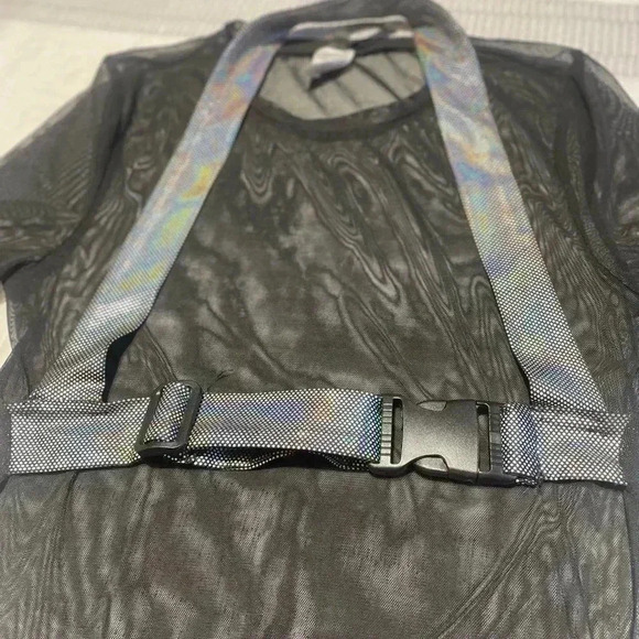Ktoo Sheer Holographic Buckle Body Suit Size Medium Unisex - Picture 5 of 5